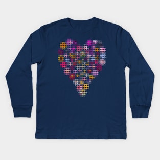 Floral Valentines Day Heart Filled with Hearts Kids Long Sleeve T-Shirt